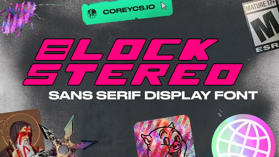 

Block Stereo: A Bold, Frameless Display Font with a Vintage Style