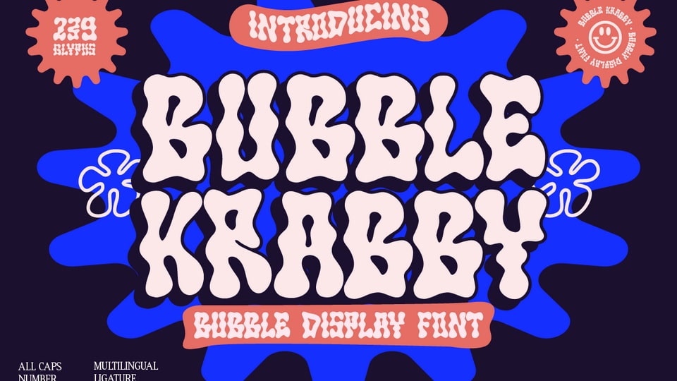 

Bubble Krabby: A Bold and Playful Retro Font