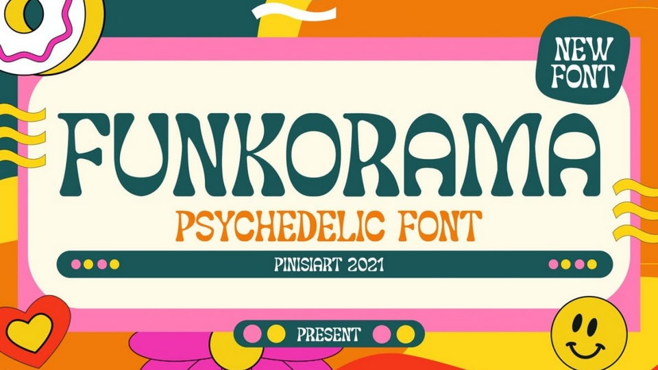 

Funkorama: A Psychedelic Font Capturing the Groovy Vibes of the 70s Disco Scene