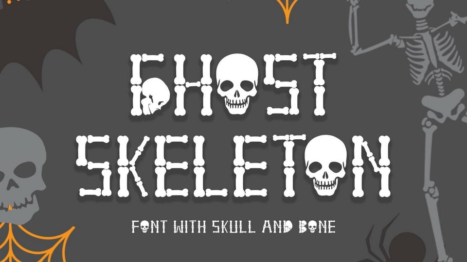 

Ghost Skeleton: A Font Made From Bones and Skull Shapes