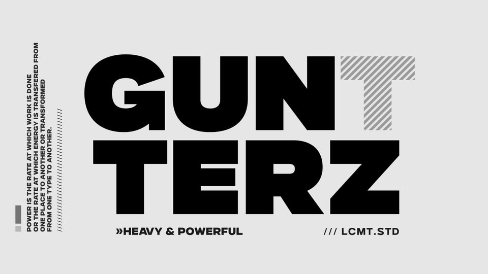 

Gunterz: A Bold and Powerful All-Caps Sans Serif Typeface