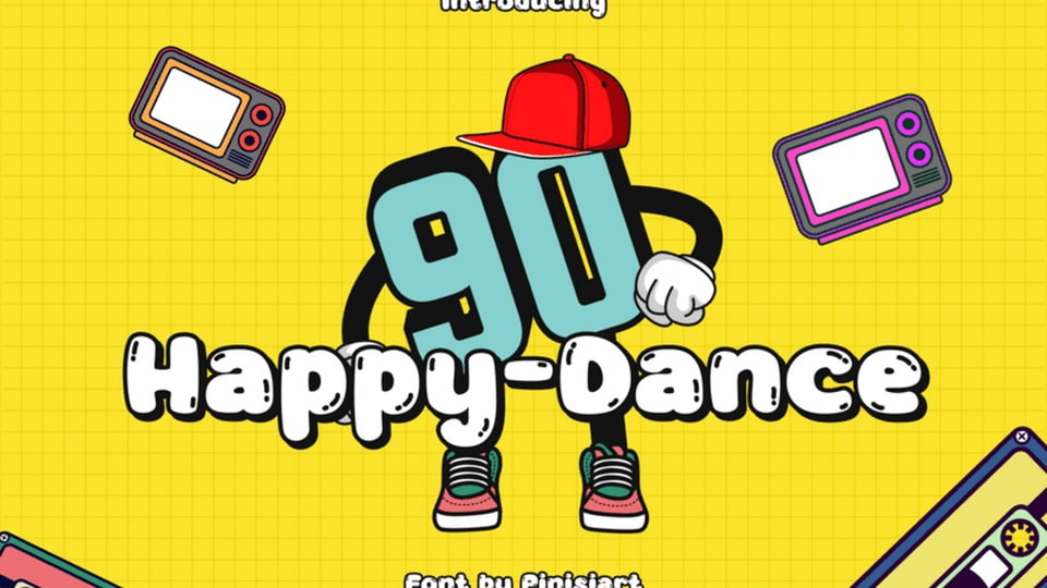 

Happy Dance: A Fun, Bold, Mellow Display Font with a Disco Vibe