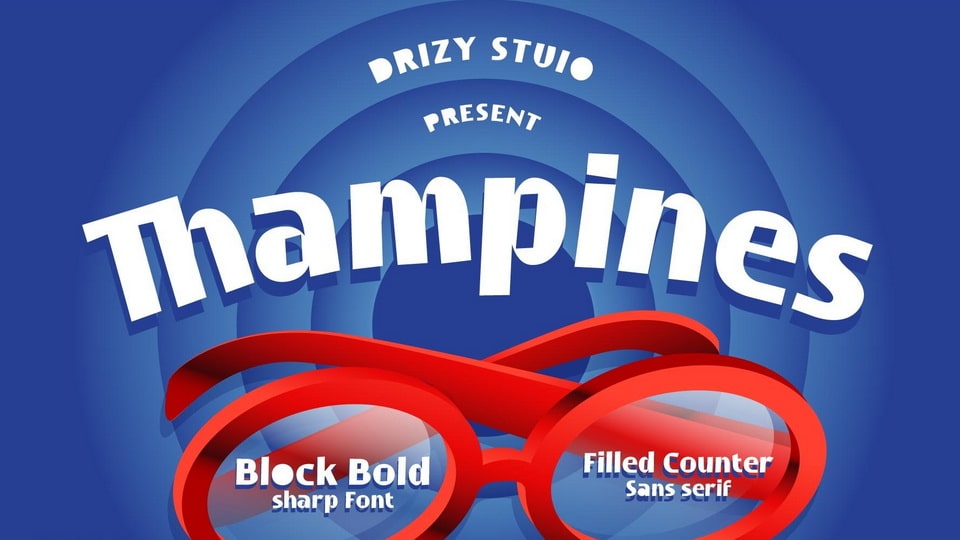 

Thampines - Bold and Sharp Block Display Font