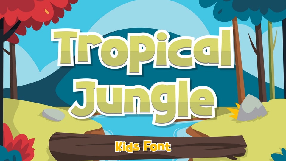 

Tropical Jungle - A Kids Font Ideal for Use in Projects Designed for Children