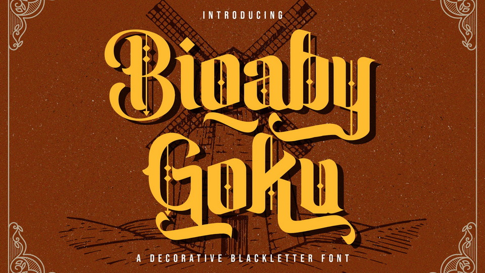 

Biqaby Goku: A Daring Blackletter Font for Creative Ideas