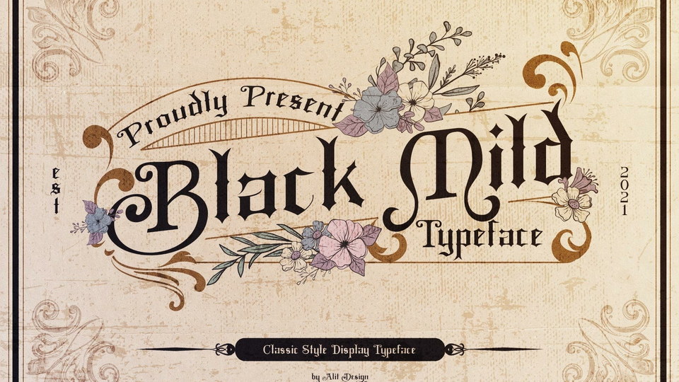 Modern Twist on Classic Gothic Writing: Black Mild Font