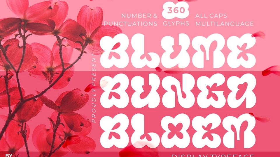 

Blumebungabloem: A Bold and Unique Display Font Shaped Like Flower Petals