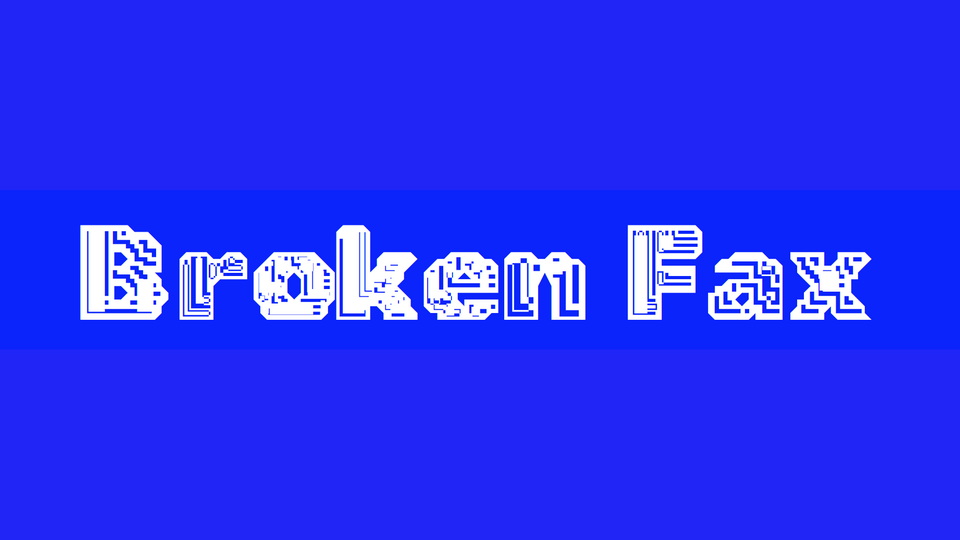 

Broken Fax: A Bold and Fun Display Typeface Created Using NaN Glyph Filters