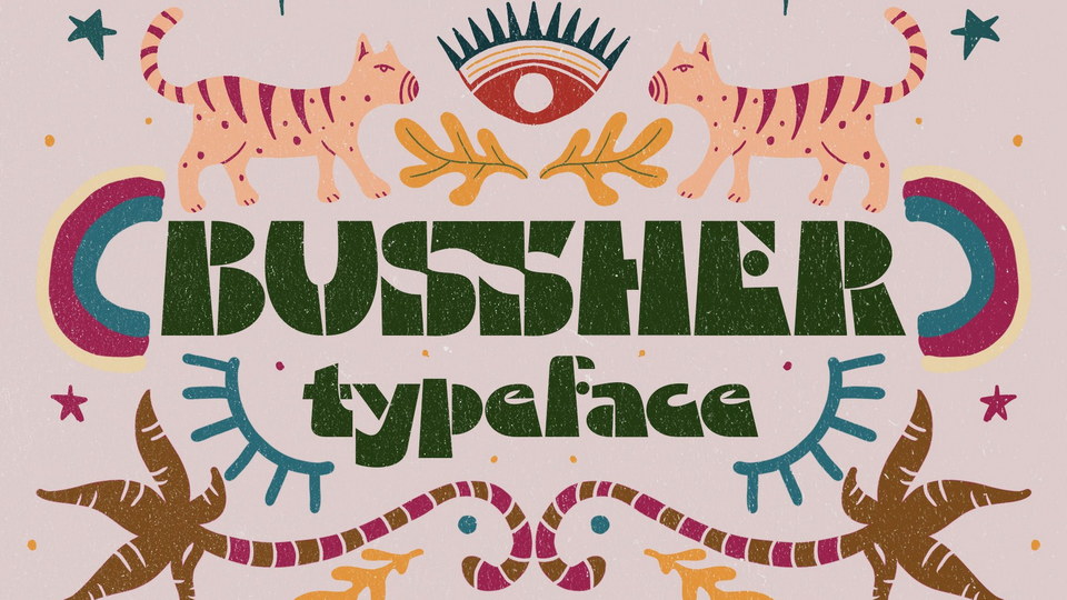 Bussher Typeface: A Groovy and Unique Display Font Inspired by the 70s
