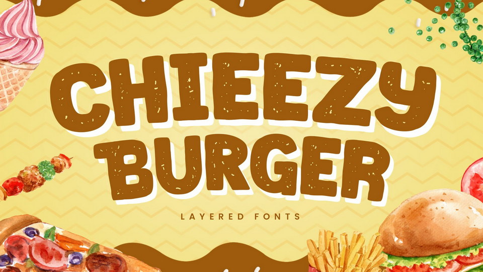  Chieezy Burger: A Mouth-Watering Font for Food Branding and Advertising