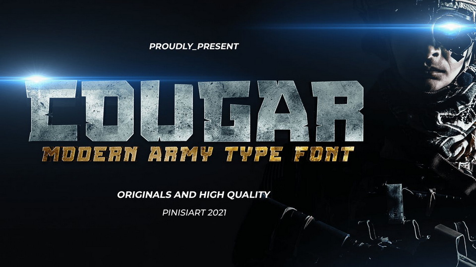  Cougar: Contemporary Military Font for Designing with Ease