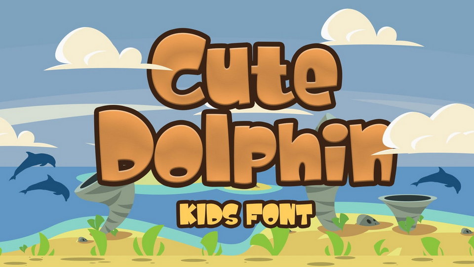  Cute Dolphin: A Charming Cartoon Comic Font