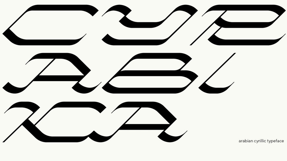 Cyrabika: A Display Typeface Inspired by Traditional Arabic Calligraphy