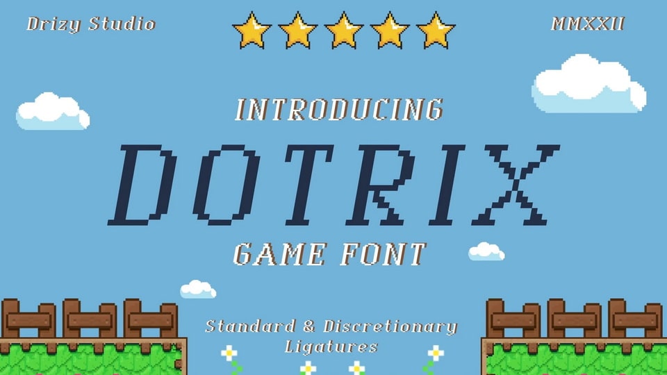 

Dotrix: A Retro Pixel Font for Pixel Art Graphics and Games