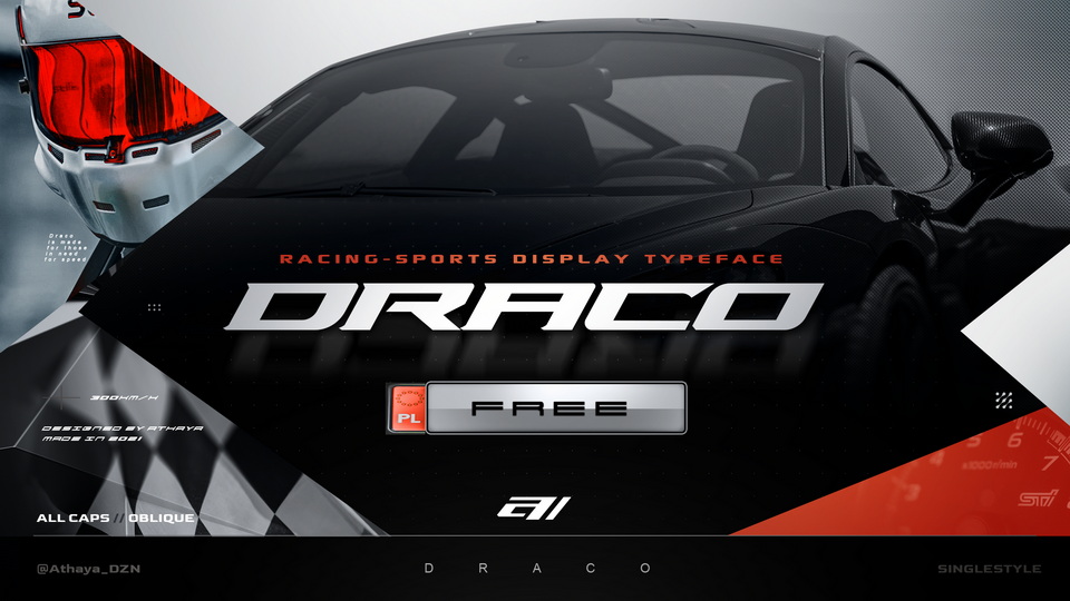 Draco: A Daring and Distinctive Racing/Sports Font for Speed and Versatility