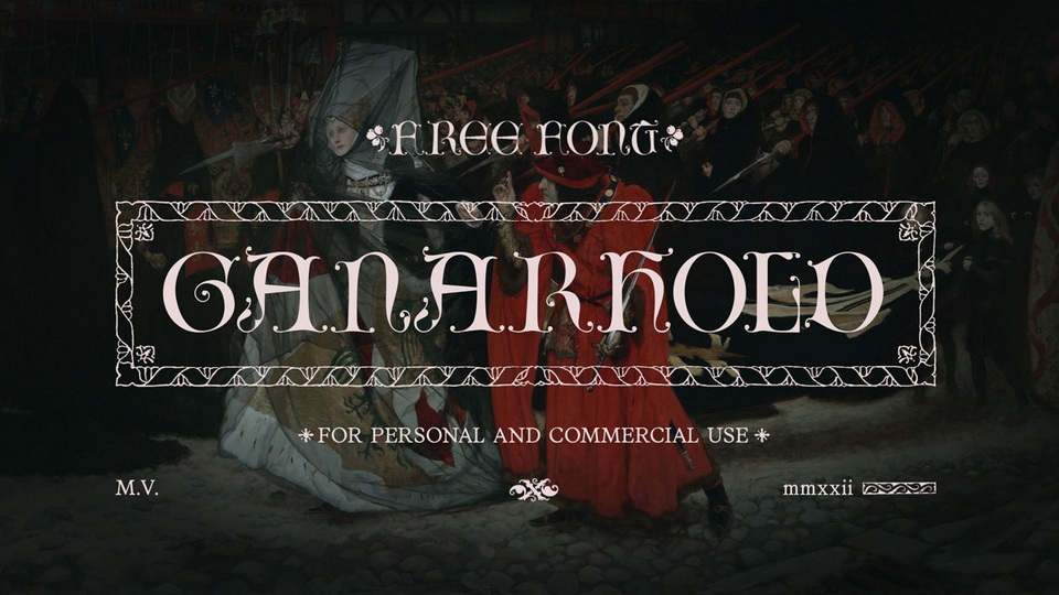 Ganarhold: Lombard Style Font with Arts and Crafts Aesthetics