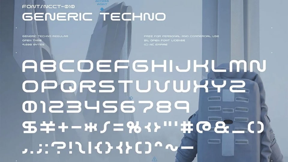 

Generic Techno: A Clean and Dynamic Typeface Ideal for Technology & Futuristic Designs
