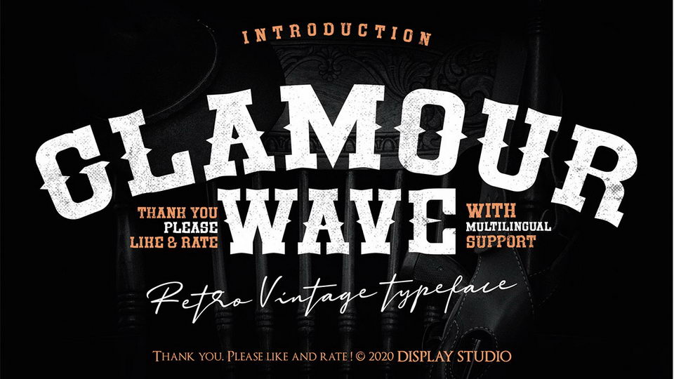 

Glamour Wave: A Stylish and Bold Vintage Typeface