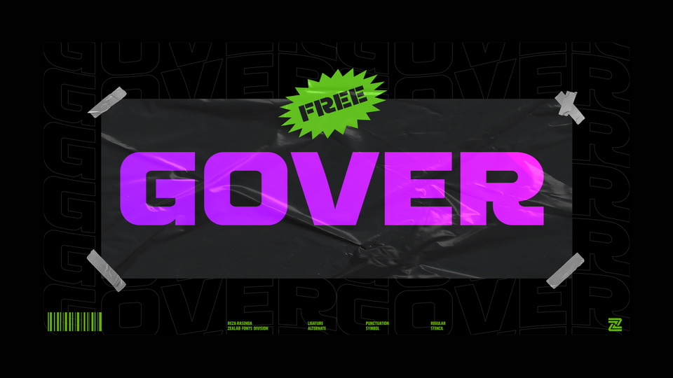 

Gover: A Unique Display Typeface Merging Futuristic and Urban Styles