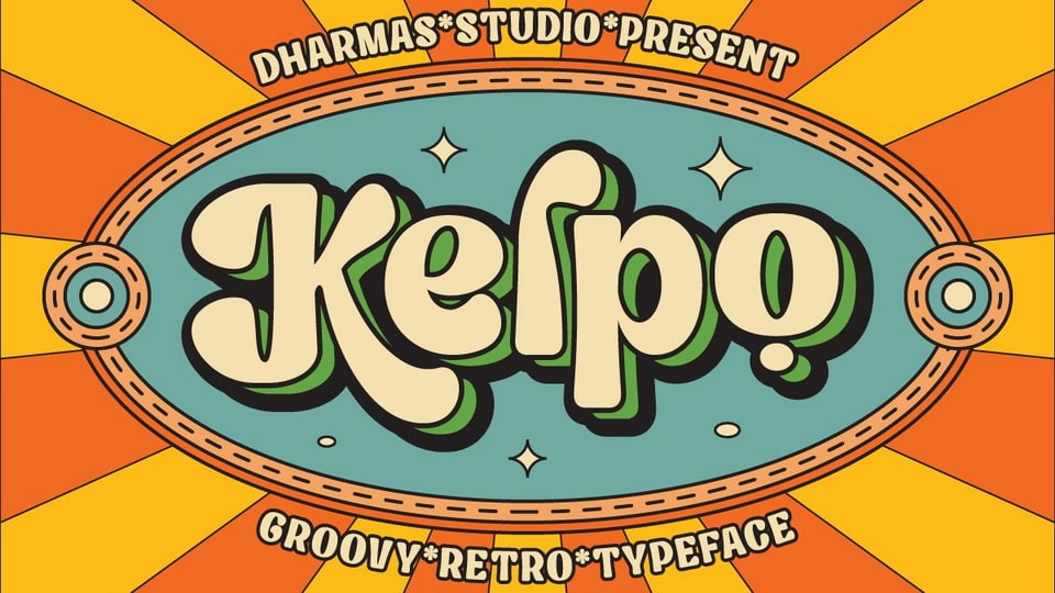 Kelpo Typeface: A Groovy and Bold Display Font Inspired by Retro Pop Culture of the 70s