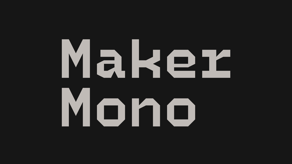 Maker Mono: A Font Specifically Created for Coding Purposes