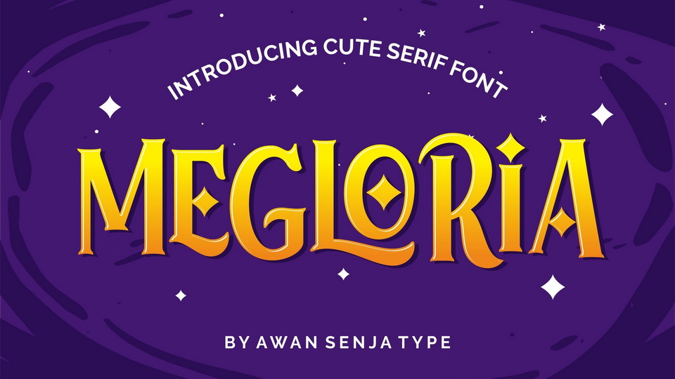  Megloria: An Adorable and Spirited Display Typeface for Playful Projects