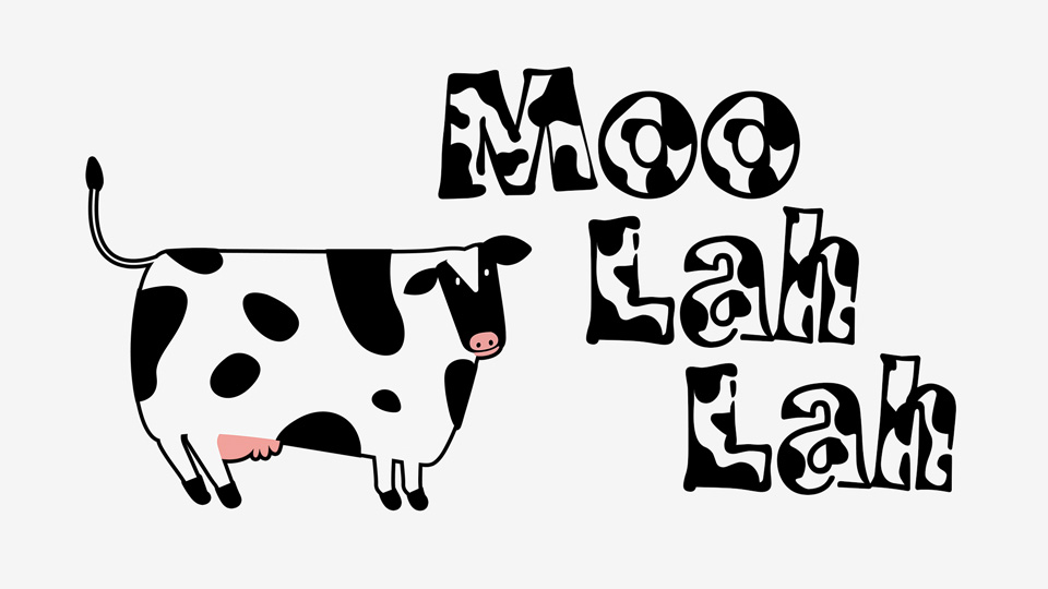 
Moo Lah Lah: A Fun and Playful Cow-Print Font