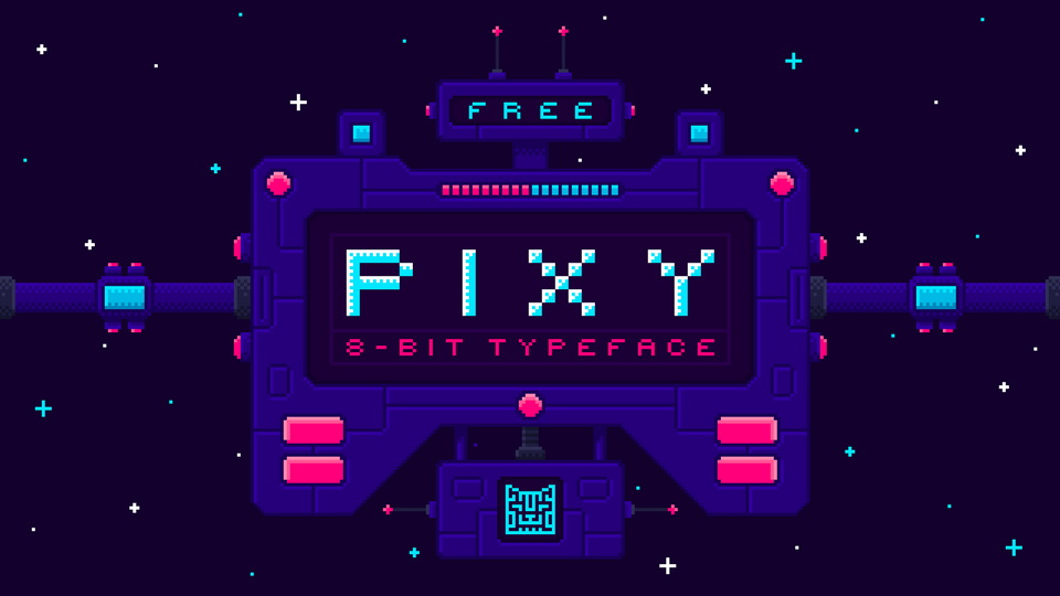  Pixy: 8-Bit Pixel Typeface for Nostalgic 80s Designs