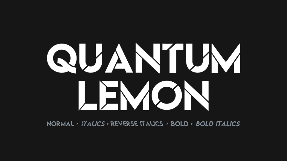  Quantum Lemon: A Contemporary Geometric Sans Serif Font with an Edgy Stencil Appearance