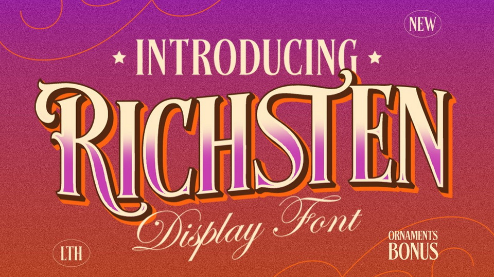 

Richsten: A Majestic Typeface Inspired by Vintage Signage and Artwork