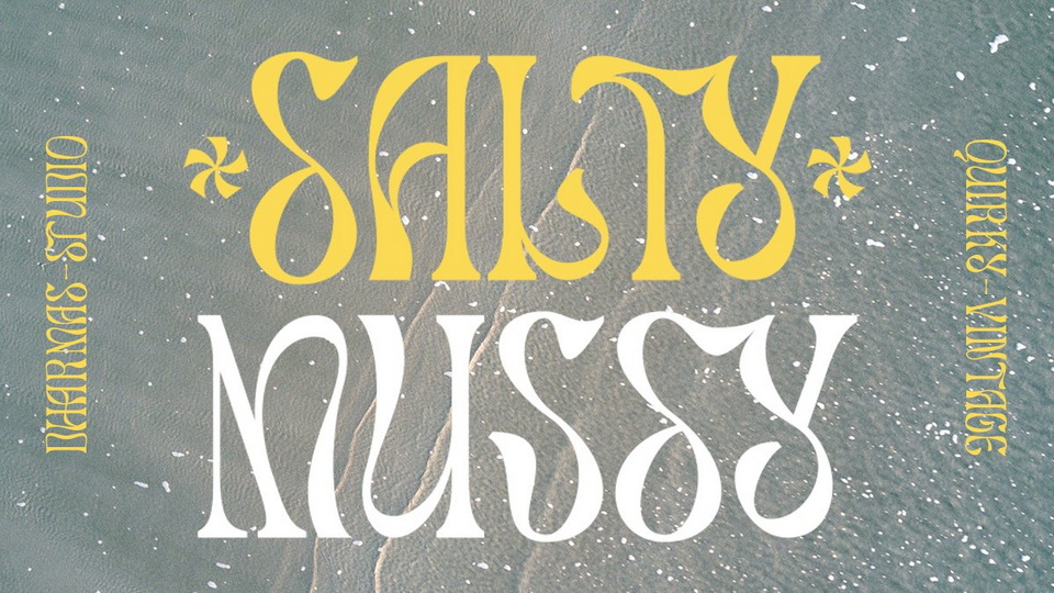 Salty Mussy: A Quirky and Twisted Display Typeface with a 70s Vibe