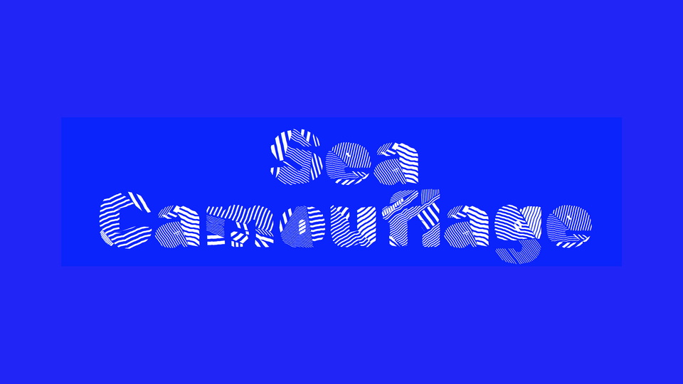

Sea Camouflage: A Decorative Typeface Featuring a Unique Pattern Display