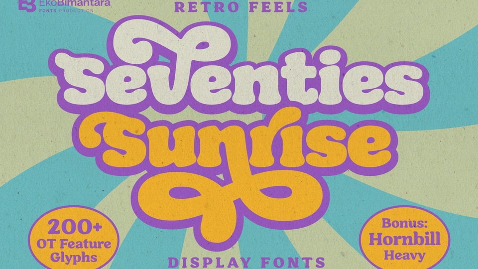 

Seventies Sunrise: A Luscious Display Font Capturing the Essence of the 1970s