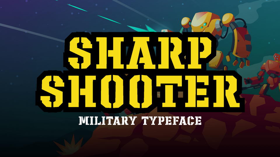

Sharpshooter: A Bold, Stencil-Cut Font Perfect for Military Apparel and More