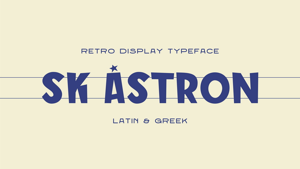  SK Astron: A Bold Display Font Inspired by Greek Cinema Advertising