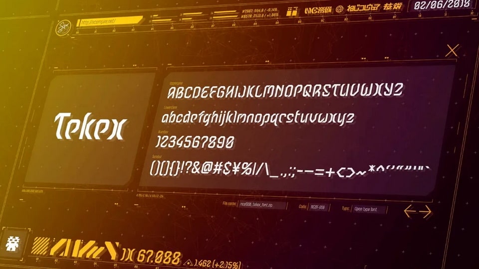 

Tekex - A Cyberpunk and Futuristic Display Font