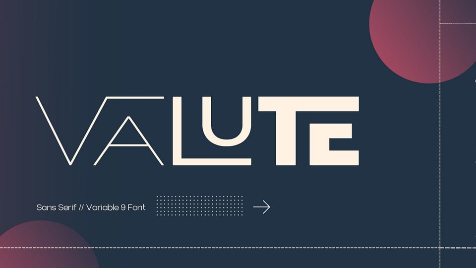 Valute: A Display Font with a Unique Custom Design and High Legibility