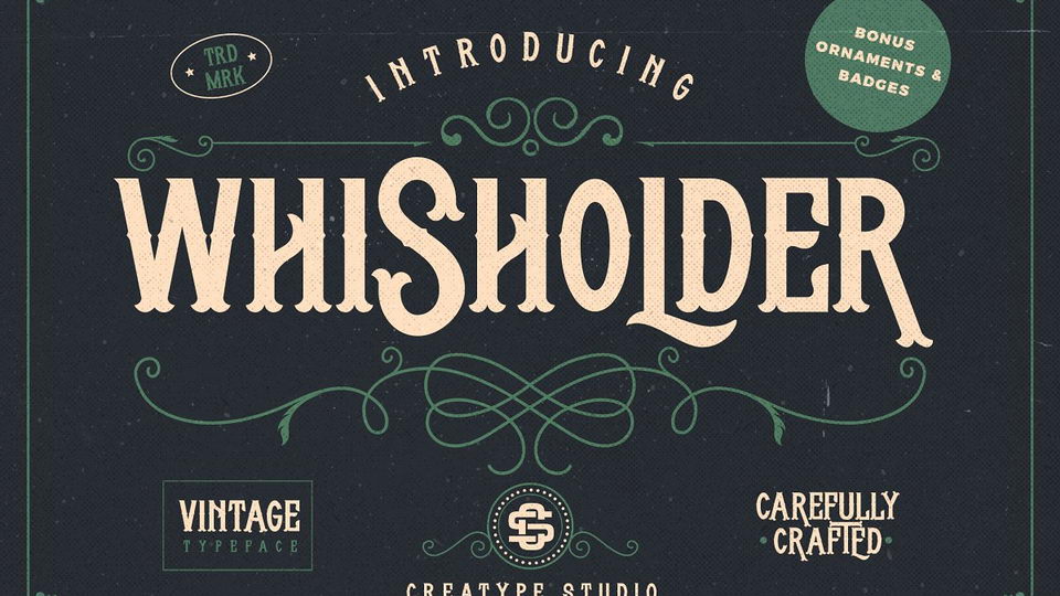 

Whisholder: A Unique and Attractive Vintage-Inspired Typeface