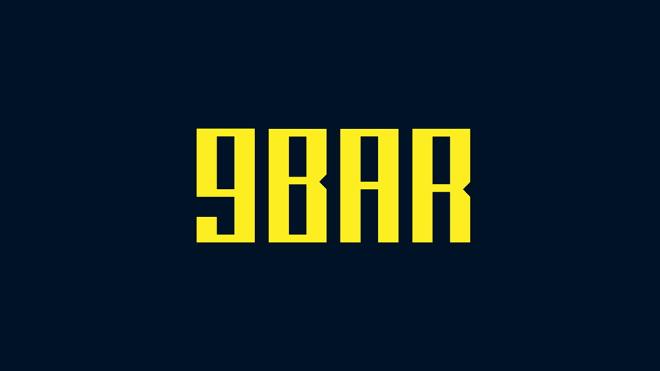 
9Bar: A Free Geometric Bold and Sharp Font Constructed with the Golden Ratio