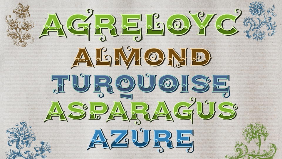 

Agreloyc: A Stunning Font with Four Beautiful Color Variations