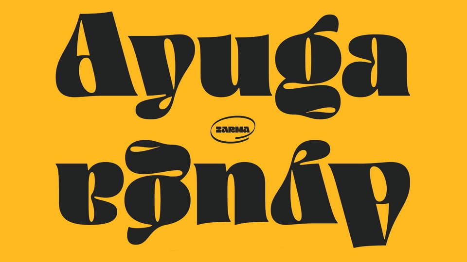

Ayuga: An Eye-Catching Retro-Psychedelic Display Typeface