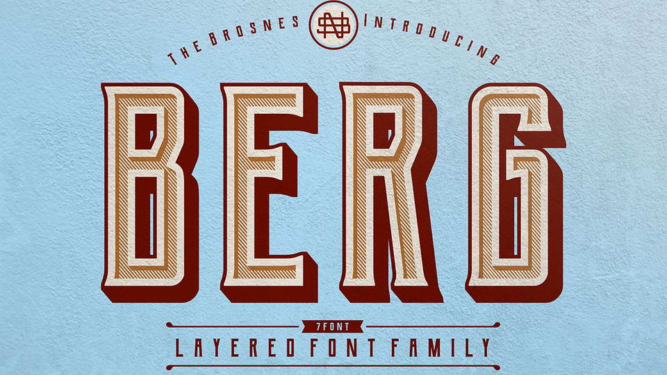 
Berg: A Layered Font Family Inspired by Vintage Sign Painting, Posters and Labels