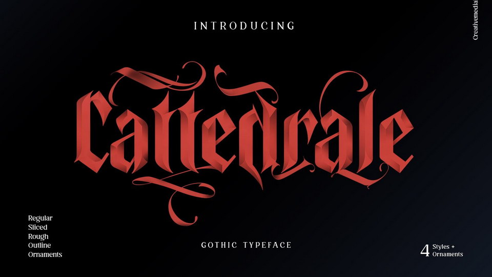 

Cattedrale Gothic Blackletter Font With Four Distinct Styles and Ornaments