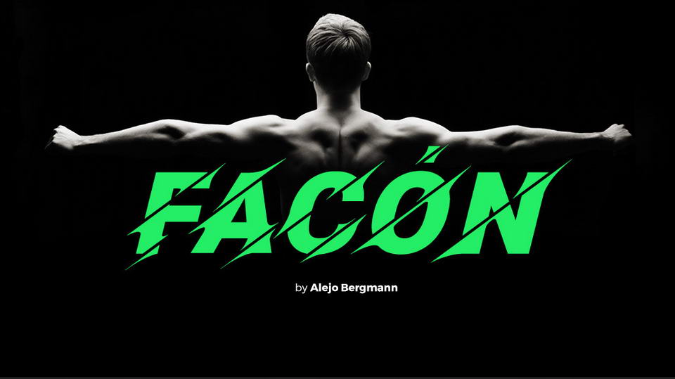 
Facón: A Sport Display Font with Diagonal Cuts