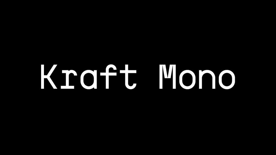 

Kraft Mono - A Monoline, Monospaced Geometric Typeface