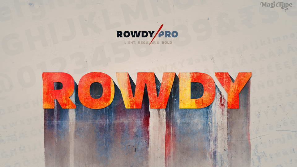 
Rowdy: A Display Typeface Inspired by the Rough & Tough Indian Action Cinema