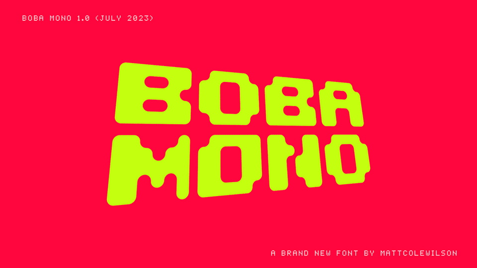 Boba Mono: a Playful and Unique Monospaced Display Typeface