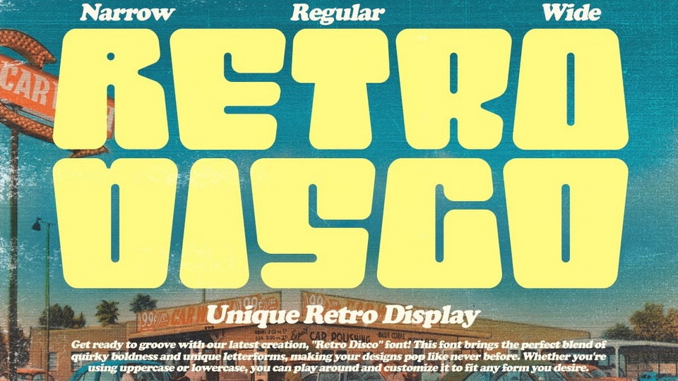 Retro Disco captivating display typeface