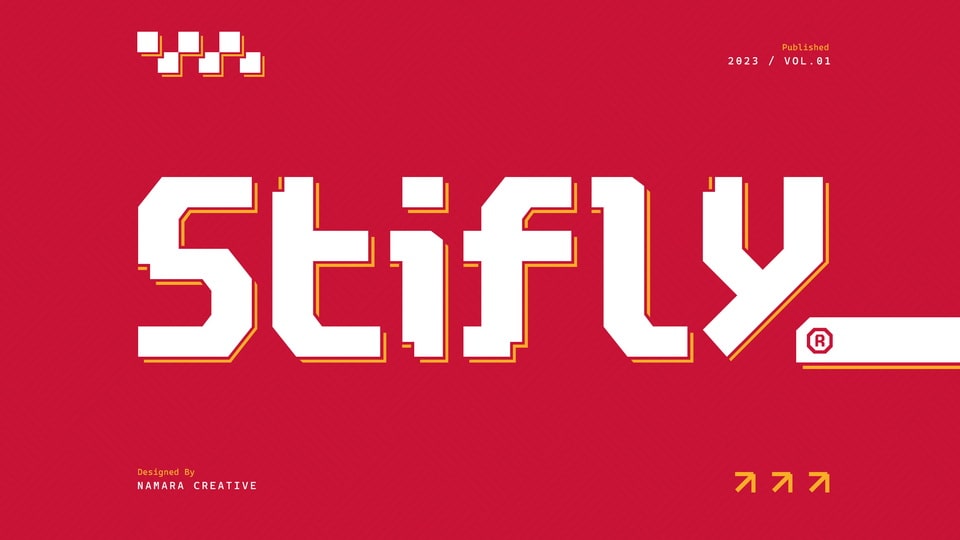Stifly: The Futuristic Pixelated Sans Font