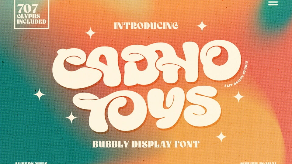 Cadho Toys: A Whimsical Bubble Display Font